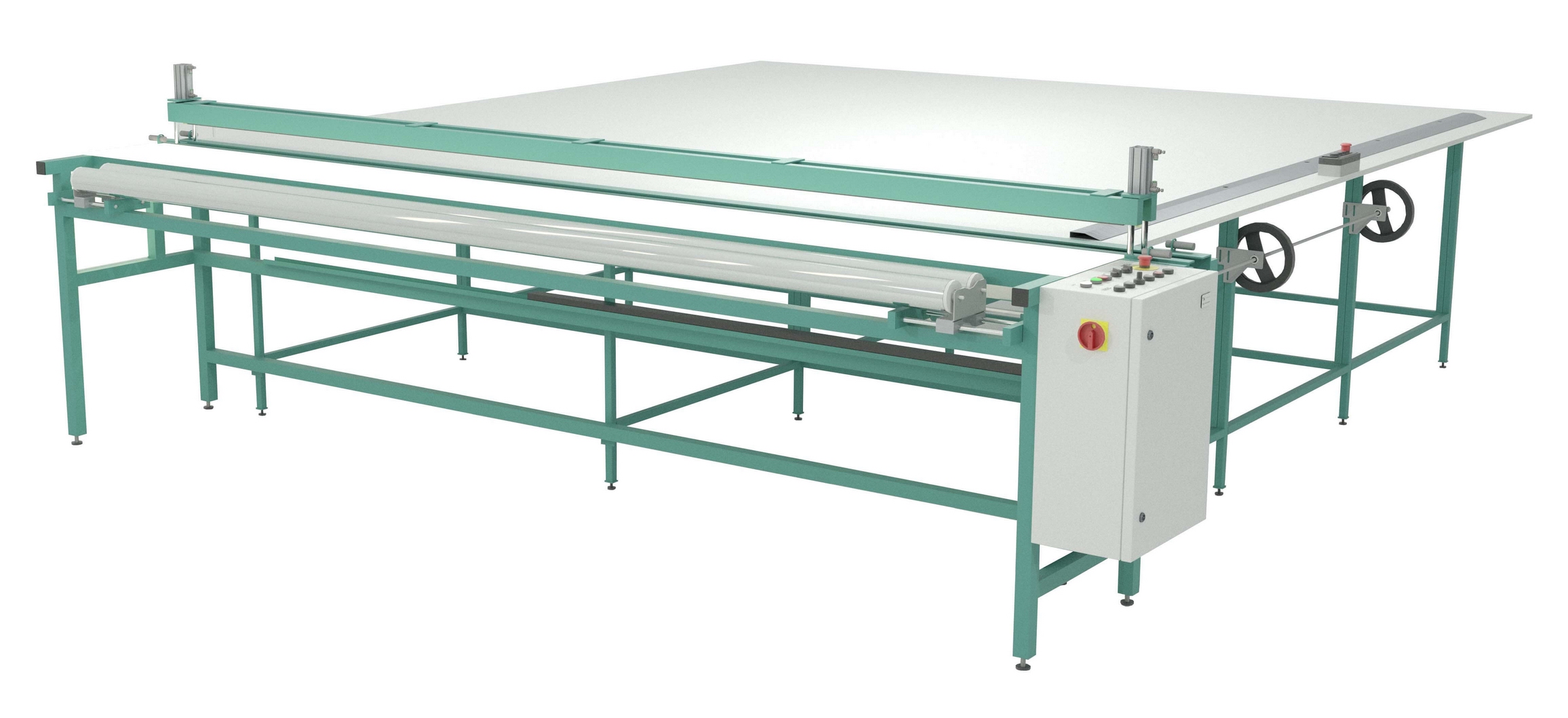 Industrial fabric cutting table with electric rotary knife (series R/RS)